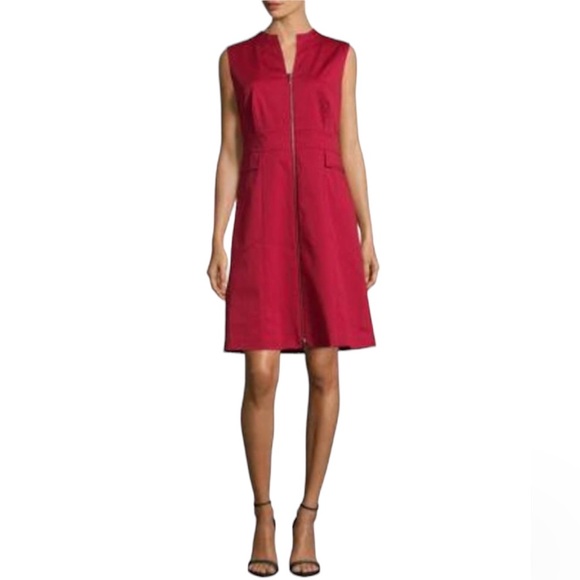 Lafayette 148 Carolina Zip up Dress NWT Size:4 Ruby Red - Picture 1 of 4
